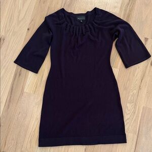 Connected Apparel Dark Purple 3/4 Sleeve Sweater Dress